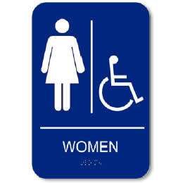 Women's room wheelchair accessible sign