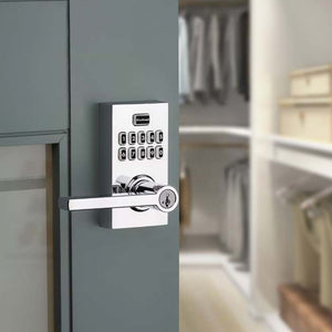 Kwikset SmartCode 917HFL-CNT-26 in Polished Chrome on Exterior