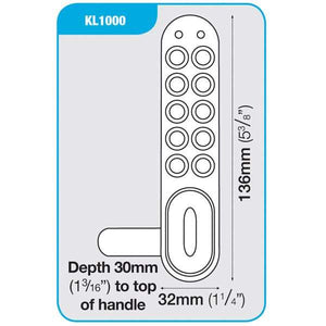 Cabinet lock dimensions diagram