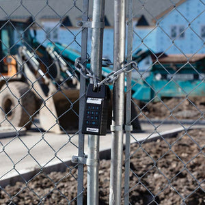 Master Lock 6400SHENT on Construction Gate Exterior