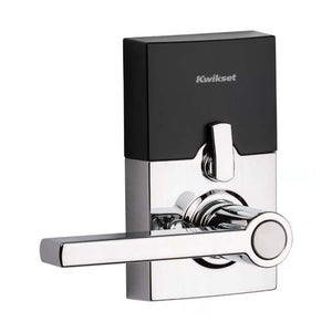 Kwikset SmartCode 917HFL-CNT-26 in Polished Chrome Interior Angled