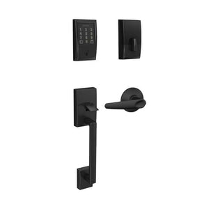 Schlage Encode FE489 Century Trim with Handleset in Matte Black