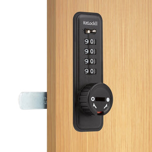 KitLock KL15 Mechanical Combination Lock in Black Vertical on Exterior