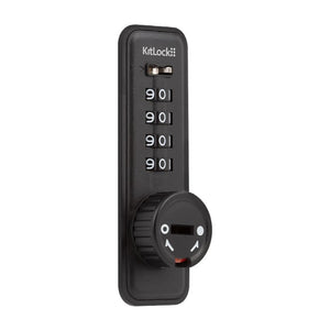 Codelocks KL15 KitLock Mechanical Combination Lock in Black Vertical Flush Mounted