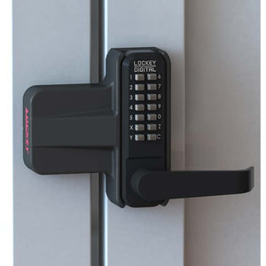 Lockey black lock on gate door