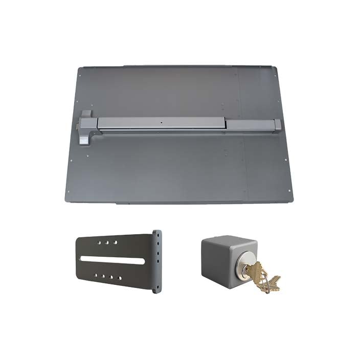 LockeyUSA PS51 Standard Panic Shield Safety Kit with Lockey PB1100 in Silver