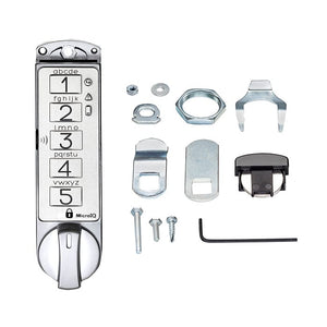 Vertical silver cabinet lock and parts