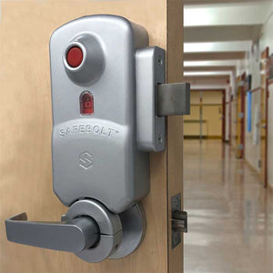 SAFEBOLT mounts to your existing cylindrical door locks